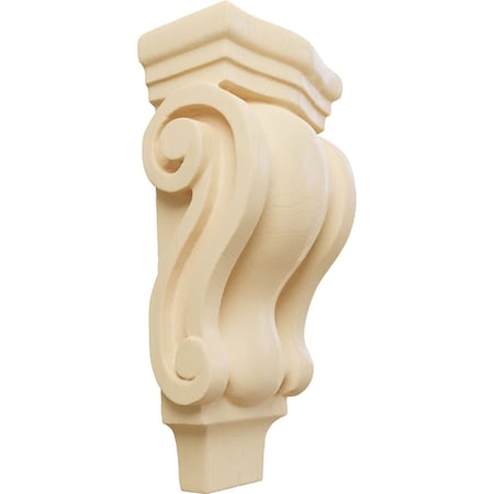 Ekena Millwork 3"W x 1 3/4"D x 6"H Extra Small Traditional Pilaster Wood Corbel, Maple CORW03X02X06PTMA